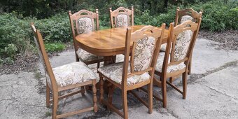 Jedálenský masivný stôl+6ks stoliček - 3