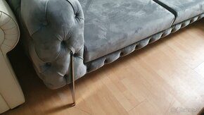 Chesterfield štýl,látková sedačka NOVÁ 3+3+1,-400€ ZĽAVA - 3