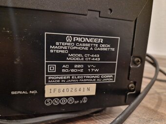 Predám kazetový deck Pioneer CT-443 - 3