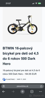 Detsky 16” bickykel BTWIN - 3