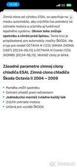 Zimná clona Škoda Octavia 2 - 3