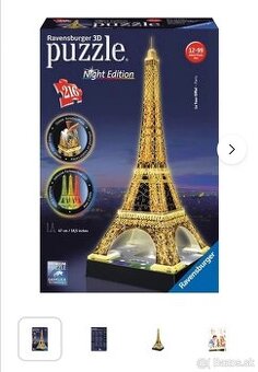 Puzzle 3D Eiffelova veža svietiaca - 3