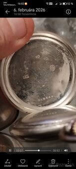 Strieborné starožitné vreckové hodinky - 3