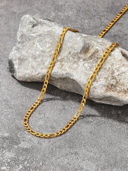 Retiazka pre mužov 12 mm hrubá pozlátená s krátkymi článk - 3