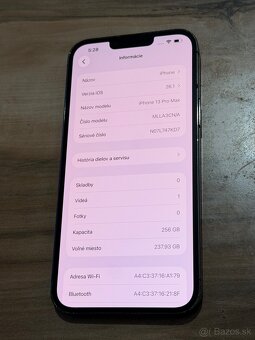 Predám Apple IPhone 13 PRO MAX 256GB Black Základné Známky - 3