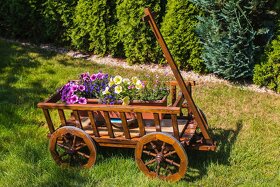 Drevený vozík - Krásne ručne robené dverené vozíky - 3