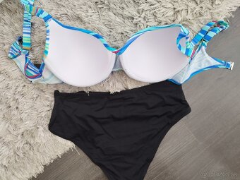Dvojdielne plavky pre plnoštíhle. 40/L,48/4XL. Tyrkysová - 3