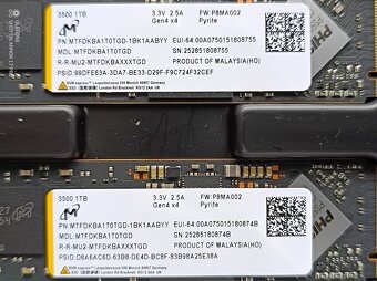Micron 3400 512GB a Micron 3500 1TB a 2TB NVMe (7 000 MB/s) - 3