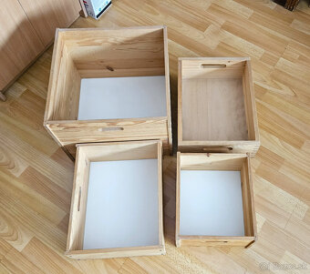 pevne drevene bednicky/boxy, 4ks - 3