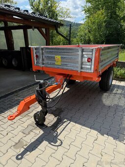 Vlečka za traktor 3 stranný sklapač, brzdena - 3