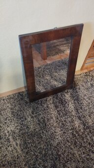 Zrkadlo nástenné drevený rám starozitne - 3