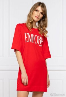 Emporio Armani šaty M červené logo - 3