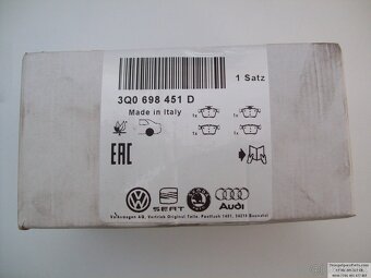 Zadné brzdové dosky VW Škoda 3Q0 698 451 D - 3