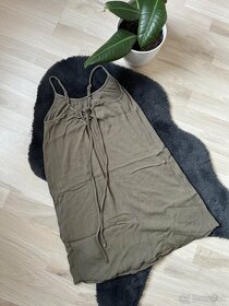 Zelene khaki mini letne šaty na ramienka Cropp - 3