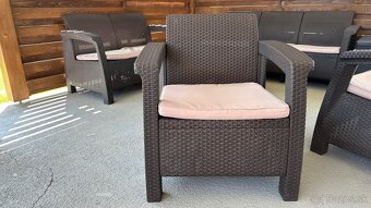 Zahradne sedenie 3+2, 2x kreslo, stolik, stol - 3