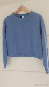 Modrý crop pulover - 3