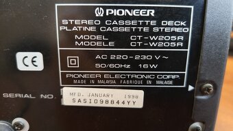 Predám kazetový prehrávač ( tape deck ) Pioneer CT-WE405 - 3
