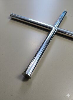 Náhrobný nerezový leštený kríž 120cm - 3