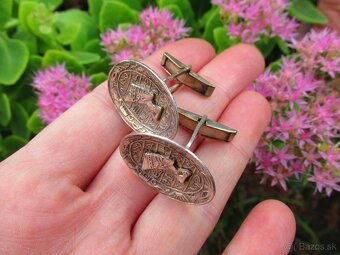 Staré strieborné manžetové gombíky Egypt, Ag 800 - 3