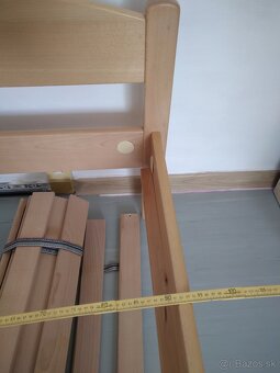✔️- Predám kvalitnú bukovu posteľ s roštom200x90 - 3