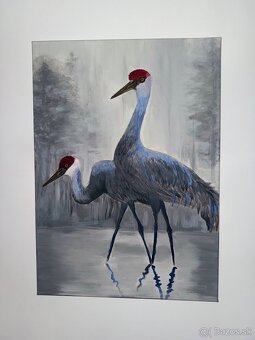 Obraz “Žeriavy” - Symbolika lásky a vernosti - 3