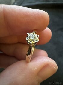 Zlatý zásnubný prsteň s 0,15 ct diamantom Doklad+certifikát - 3