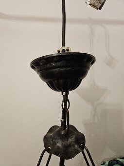 Vidiecka lampa cena 30€ /sklo+drevo+liatina/ - 3