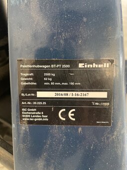 Paletový vozík, nosnosť 2500 kg - 3