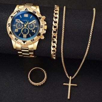 (IHNEĎ) Pánsky SET s prsteňom, modrý - 3