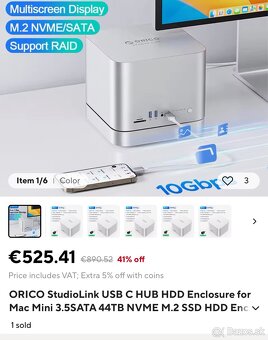 mac studio, mac mini usb hdd hub + 8tb hdd - 3