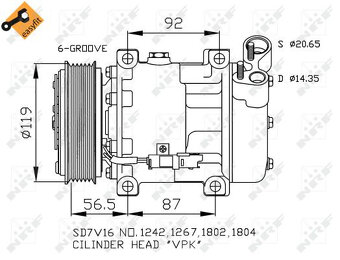 klima kopresor fiat alfa citroen NOVY DIEL NRF 32270 - 3