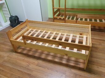 Detská posteľ 170cm x 60cm, borovica-masív, rošty + matrac - 3