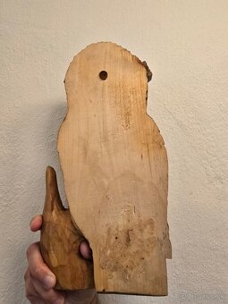 Drevená nástenná socha - sova - 3