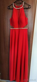 Dlhé červené spoločenské šaty č. 38 - ples, svadba, stužková - 3