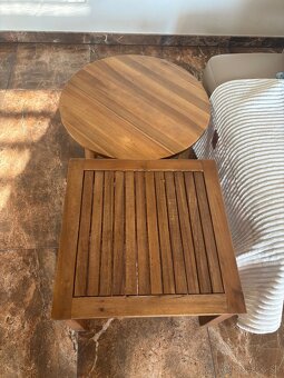 male drevene teakove stoliky 60 cm - 3