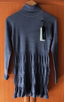 Pletené rolákové minišaty/tunika, v. S/M - 3