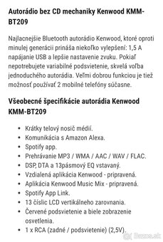 Kenwood kmm 209 BT - 3