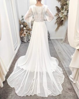 Predám svadobné šaty veľ. S - 166cm/53kg - 3