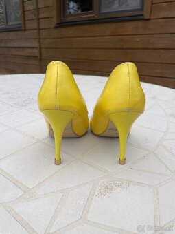 Žlté lodičky kožené - 3