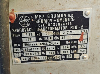 Svařovací transformátor RTB-2 MEZ Brumov - 3