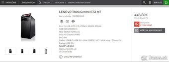 Lenovo ThinkCentre E92 i3 3,7 GHz - 3