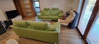 Kožená sedačka/sedačky- 215cmx89cm  a 190cmx89cm gauč - 3