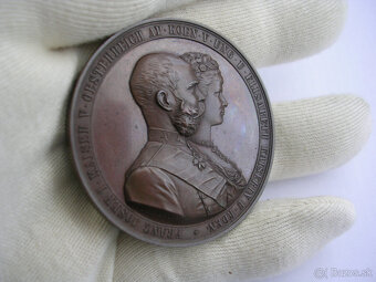 AE medaila 1879 Franz Joseph I.+Elisabeth 25.výročie svadby - 3
