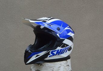 prilba helma, mx modrá biela shot - 3