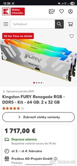 Ram 64gb 6400Mhz, záruka - 3