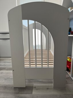 Detská postieľka bielo-šedá - 3