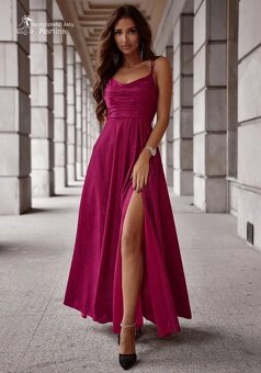 Spoločenské šaty v ružovej farbe – veľkosť 38 - 3