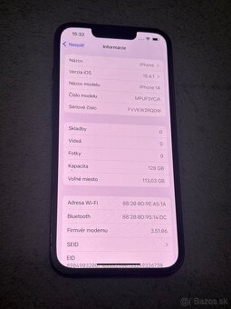Predám Apple iPhone 14 128GB Black Mále známky používania - 3