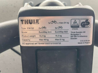 Nosič bicyklov THULE na ťažné zariadenie na 3 bicykle - 3