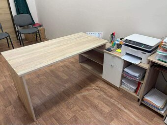 PC stôl, dub sonoma/biela, NOE NEW - 3